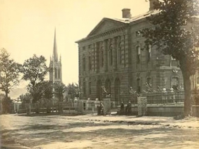 The old Halifax County Courthouse on Spring Garden Road in Halifax, Circa1870.