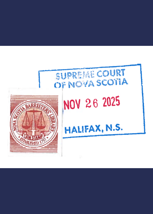 A photo of a law stamp